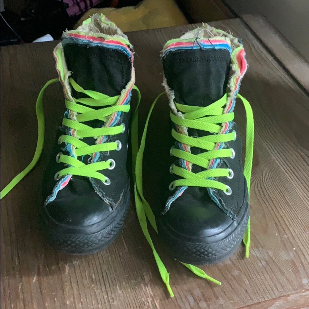 Black Converse with Neon colors